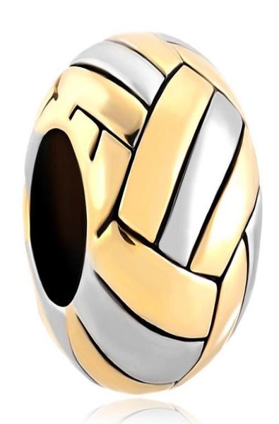 

fashion jewelry large hole metal bead volleyball sports european spacer bead charms fits bracelet1075440, Black