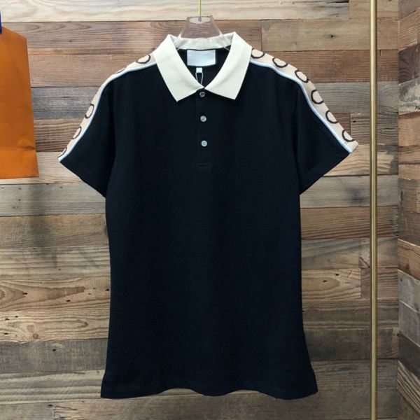 

short sleeves shirt summer polo italy designer quality cotton clothes letter print men polo t shirts fashion casual business mens polos shir, White;black