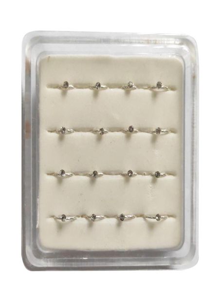 

925 sterling silver nose hoop with stone 22g open nose ring 16pcspack6010232
