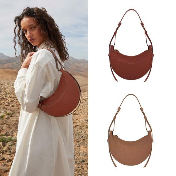 

luxury designer polene numero dix half moon bag womens mens polenes cyme handbags genuine leather shoulder bag fashion totes cross body blac