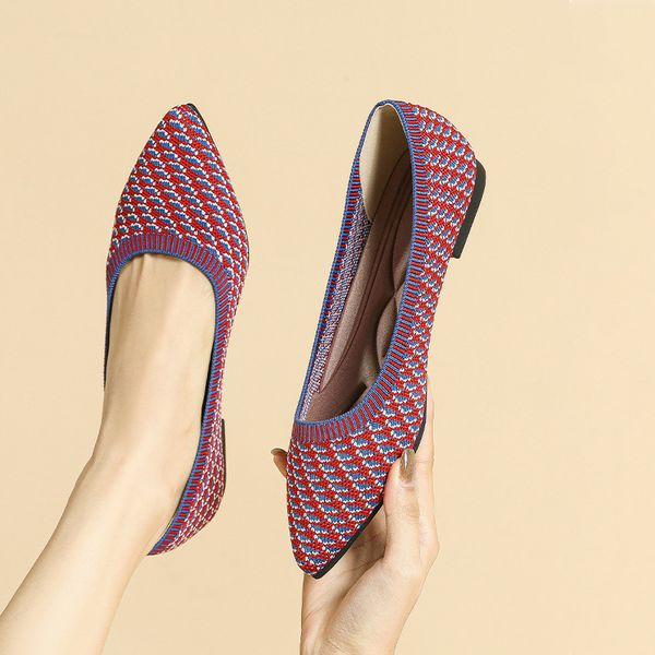 

womens shoes large flat shoes spring and autumn 2023 new fashion pointy beautiful rubber soles anti-slip shallow mouth shoes, Black