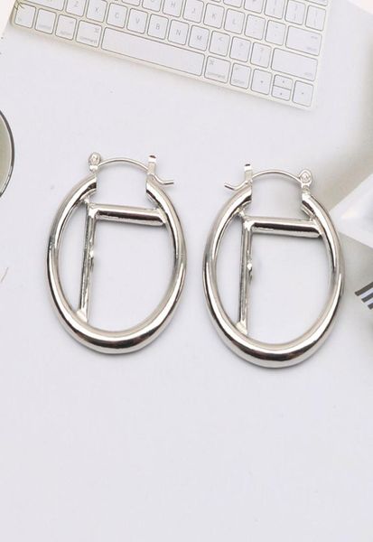 

2 colors 18k gold plated 925 silvrer luxury brand designers letters stud clip chain geometric famous women crystal rhinestone meta2149262, Golden;silver