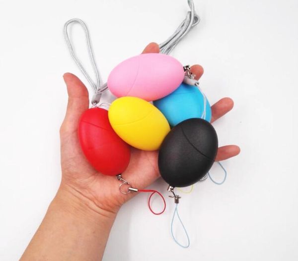 

5 colors 120db egg shape self defense alarm keychain girl women security protect alert personal safety scream loud keychains alarm8265939, Silver