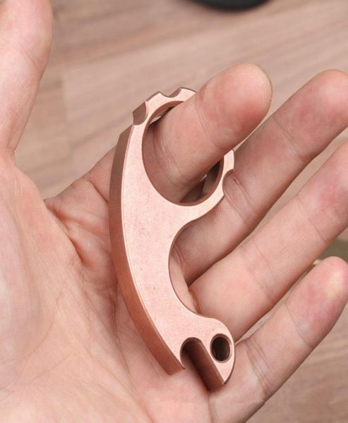 

titanium alloy outdoor edc tool brass knuckles selfundefineddefense finger buckle multi-function broken window knuckle dusters tool9468730