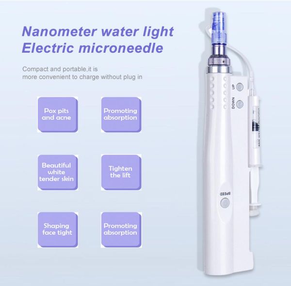 

2021 automatic waterlight microneedle mesotherapy meso injector gun portable acuum skin lift rejuvenation beauty machine7435013, Black;white