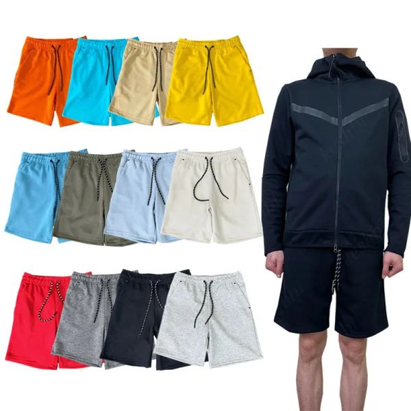 

tech fleece men shorts designer sportswear joggers pants gym fitness bodybuilding running male sweatpants, White;black