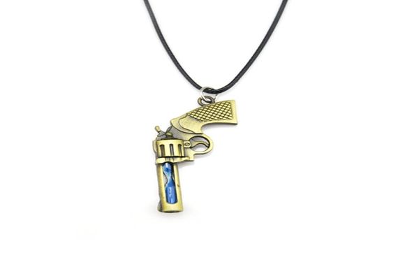 

original new counter strike men039s pistol pendant choker necklace vintage gold hourglass gun necklace men jewelry souvenir gif7386690, Silver