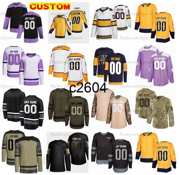

c2604 custom 2022 stadium series saros hockey jerseys sissons glass mcdonagh camo fights cancer reverse retro parssinen barrie forsberg joha, Black