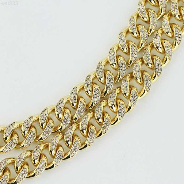 

wholesale new hand cz paved miami cuban chain men gold chain necklace, Silver