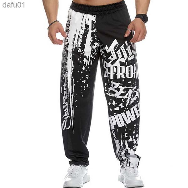 

new running jogging pants men polyester soft bodybuilding joggers sweatpants harem long trousers fitness sport training pants l230520, Black