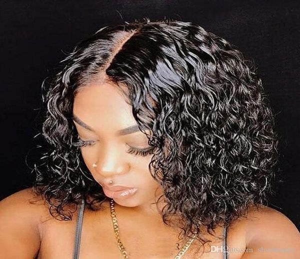 

brazilian curly full lace human hair wigs for black women bob lace front brazilian curly short hair wig glueless pre plucked bleac5064721