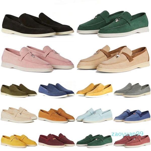 

loro piana women piana 2023 loro men casual shoes summer charms walk suede moccasins designer sneakers leather loafers pink loafer mens outd, Black