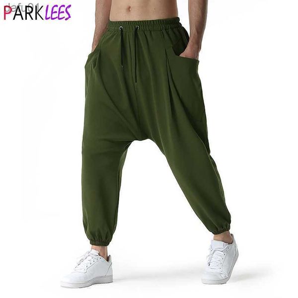 

army green baggy genie boho yoga harem pants cotton low drop crotch joggers sweatpants mens casual hippie streetwear trousers l230520, Black