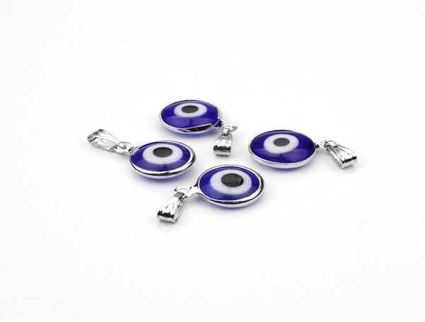 

charm whole fashion jewelrycharms 10pcslot alloy metal silver color blue glass round evil eye charms pendant jewelry findings6175875