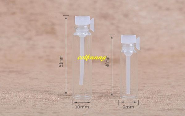 

100pcslot 1ml 2ml glass trial perfume bottle mini sample vials bottles empty laboratory liquid fragrance test tube8924232