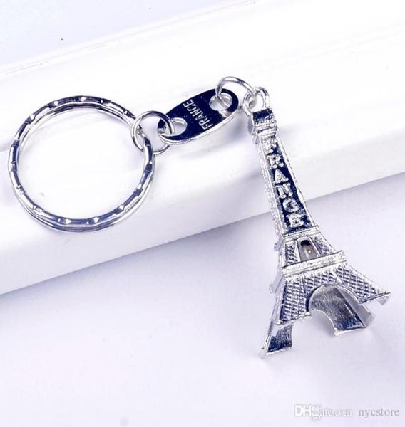 

vintage eiffel tower keychain stamped paris france tower pendant key ring gifts fashion key chain gold sliver bronze1003064, Silver