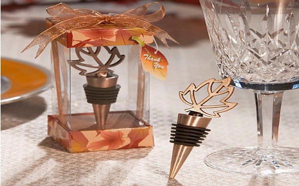 

wedding bridal shower favors gifts bronze fall in love maple wine bottle ser leaf party decoration9541142, Black