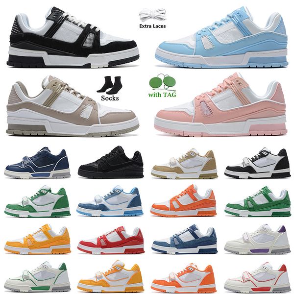 

2023 designer low sneakers virgil trainer casual shoes calfskin leather abloh tripler white black dhgate mens women vuittns platform flats s