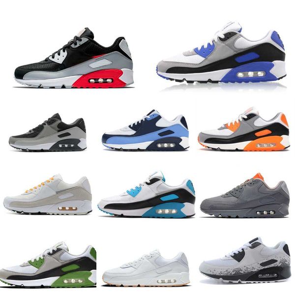 

designer mens 90 running sports shoes triple white black red 90s wolf grey polka dot infrared total laser blue hyper grape royal trainer sne