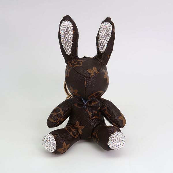 

car keychain inlaid with diamond key hanging accessories trendy and fashionable rabbit modern simple key hanging accessories wholesale, Slivery;golden