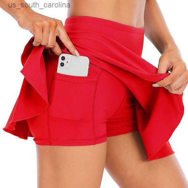 

cloud hide fitness tennis skirts badminton golf s-xxxl skirt high waist shorts women athletic running sport girls pleated skorts l230522, White;black