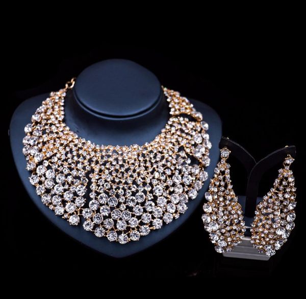

new noble blue cubic zirconia water drop pendant necklace bracelet rings and earrings jewelry godden gold4585751, Black