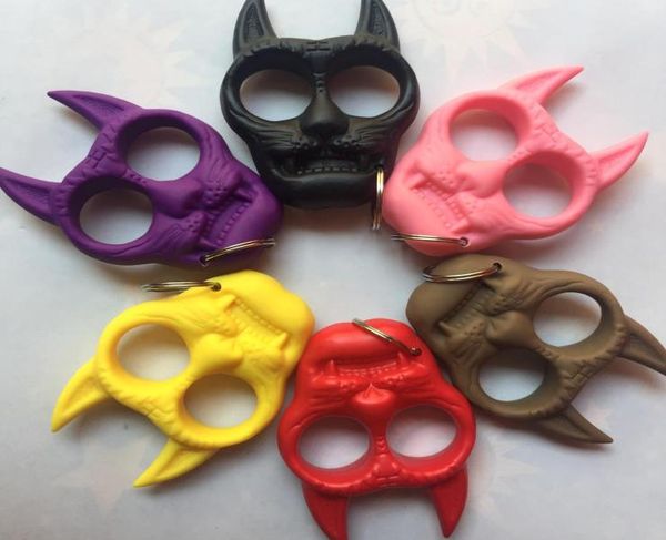 

mini plastic tiger head selfdefense pendant key chain for women girl selfdefense keychain hand buckle car bags keychains jewelry1239116, Silver