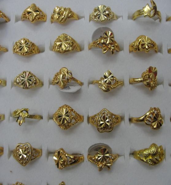 

woman girl rings mix heart clover flower size silver gold ring fashion jewelry valentine039s day gift 20pcslo2999245