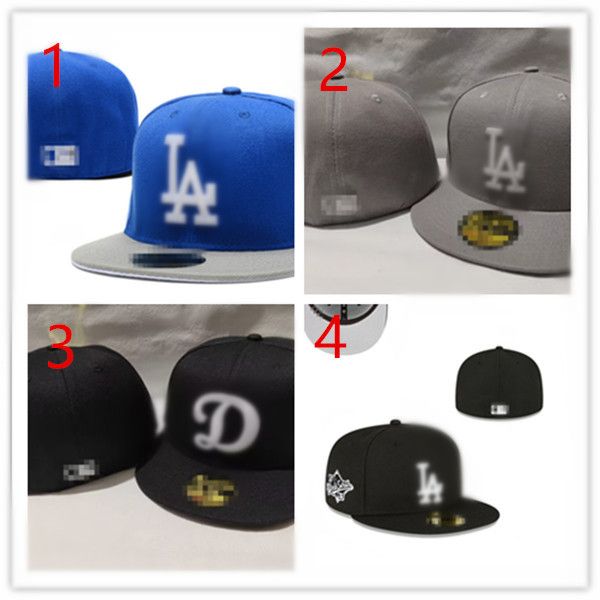 

wholesale 2023 los-angeles men's team baseball full closed cap women navy blue red kc_ la_ letter gorras bones men women casual outdoor, Blue;gray
