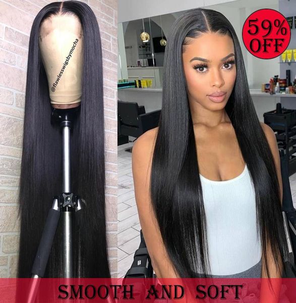

straight 13x6 lace front human hair wigs brazilian virgin remy hair black women preplucked 360 frontal wig7660617