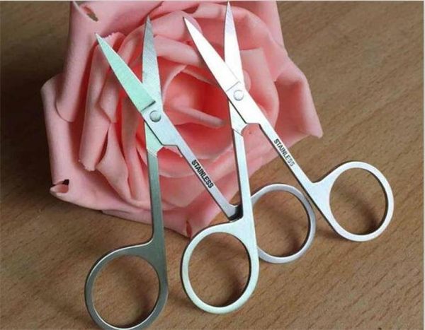 

200pcs makeup eyebrow scissor with sharp head stainless steel women brow beauty makeup tool curved manicure cuticle cutting x0066365571