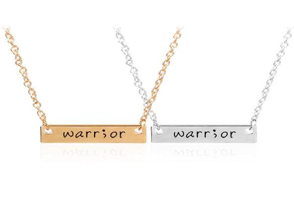 

cancer survivor suicide awareness and prevention inspirational handstamped warrior bar stick semicolon healthy amulet statement ne7932039, Silver