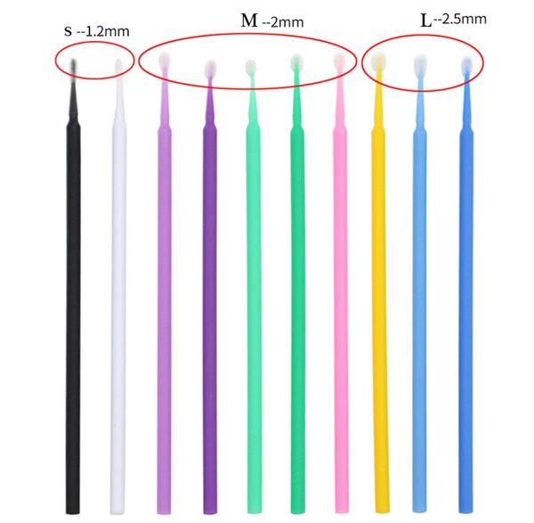 

100pcs micro brush eyelash extension disposable eye lash glue cleaning applicator sticks makeup tools brush for tattoo eyebro2656614