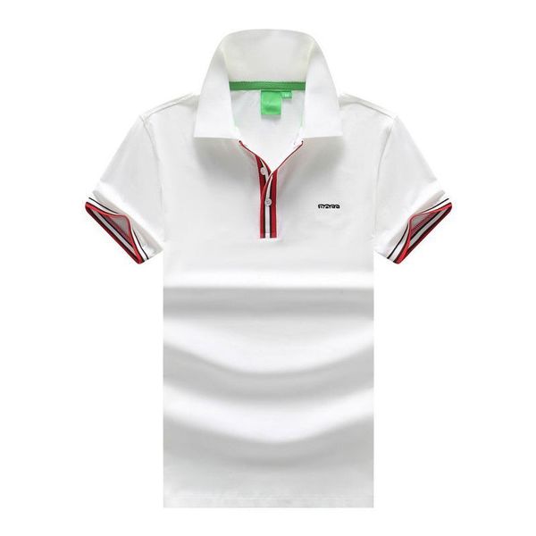 

famous luxury designer mens polos homme boss men colored striped short sleeve casual shirt men solid classic t shirt cotton fashion comforta, White;black