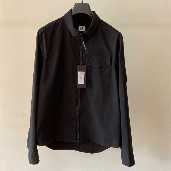 

2023 fashion cp jacket men's shirts spring and autumn men cotton tee casual loose street trend ins zipper shirt olyq, Black;brown