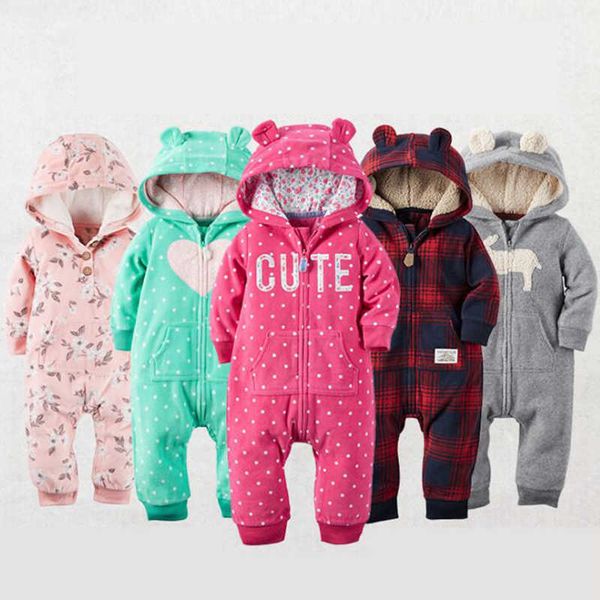 

jumpsuits spring autumn 2023 warm coral plush animal full body boys and girls halloween christmas clothing baby bodysuit g220606, Blue