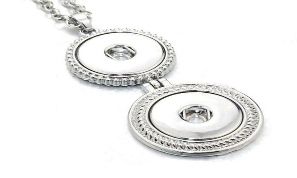 

18mm 20mm snap button pendant 60cm necklace charms fashion rhinestones snaps button diy jewelry gift for wome bbyxkj6196317, Silver