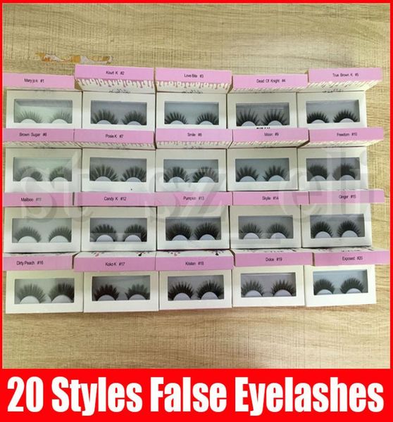 

false eyelashes handmade natural long thick eyelashes soft fake eye lash extensions black terrier 20 styles makeup1819195
