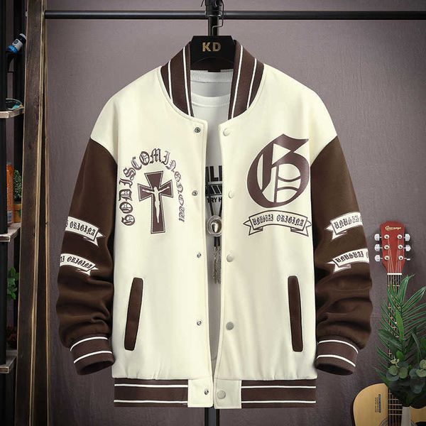 

spring and autumn baseball suit boys' coat youth junior high school students handsome big trendy jacket 9te8, Gray