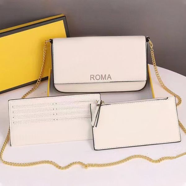 

mens fashion crossbody bags with box luxury designer satchel bag genuine leather 3 piece mini pochette clutch bags handbags women tote chain