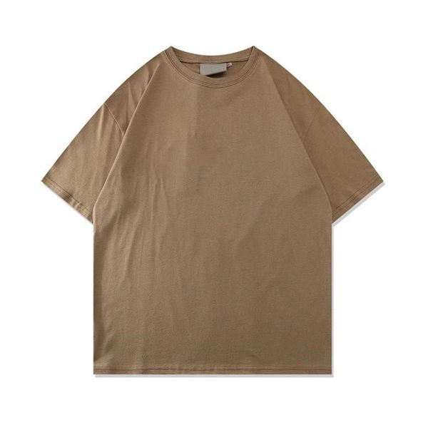 

23ss designer fashion t-shirt front letter laminated print short sleeve high street loose oversized casual t-shirt 100% cotton top, Black;brown