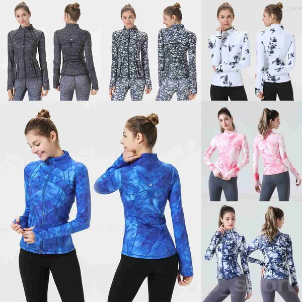 

define lady yoga slim long sleeve coat print jackets outdoor sports activewear woman running sportswear gym clothes solid zip up tight-fitti, White;red