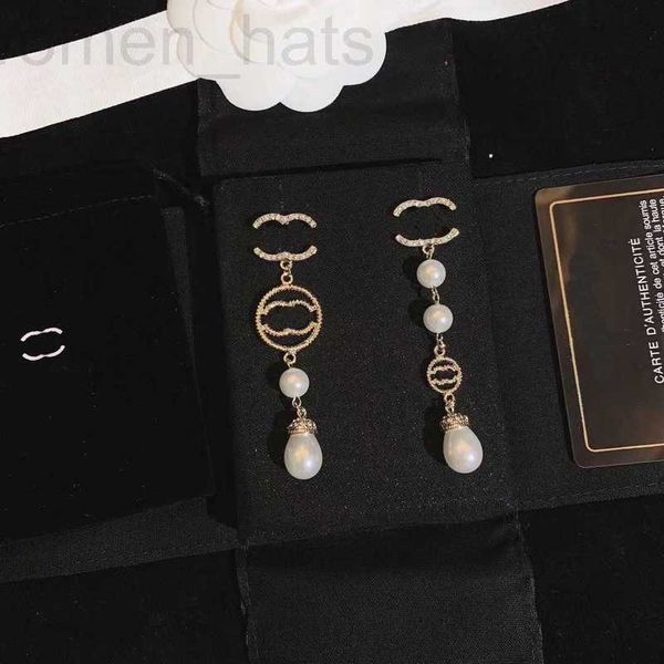 

charm designer luxury designer stuydy earring rm asymmetrical pearl earrings female prefashion jewelry couple family accessories gift box e3, Golden