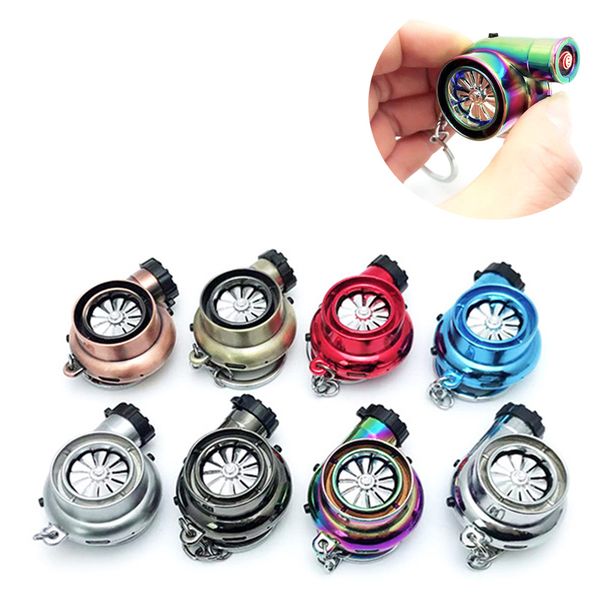 

portable electronic lighter car turbo keychain usb charging keychain pendant keyring key chains, Silver