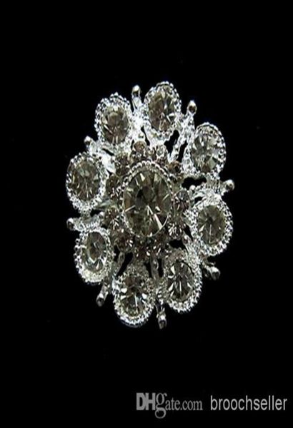 

sparkly silver plated clear rhinestone crystal diamante flower pins party prom wedding boquet accessory brooch gift6756255, Gray