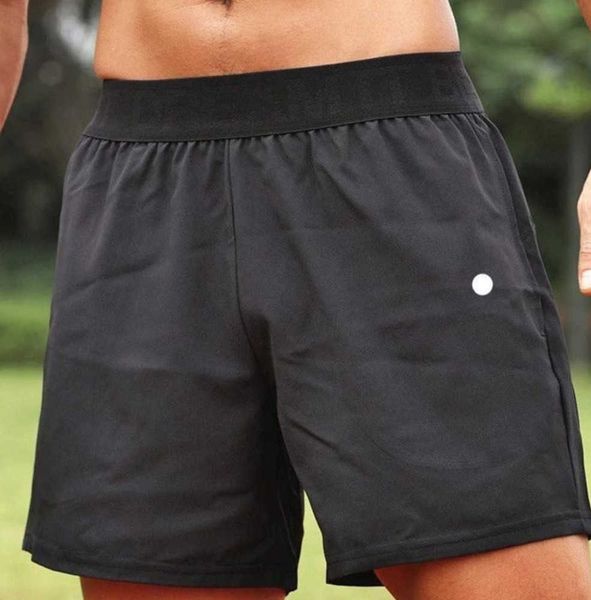 

men lulus yoga sports shorts outdoor fitness quick dry lululemens solid color casual running lulu quarter pant thin new style 02021, White;black