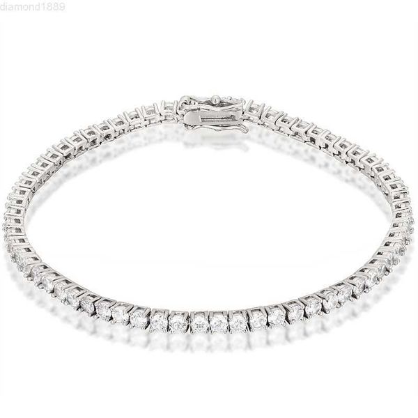

drop shipping hip hop jewelry men women iced out white gold plated 3mm tennis bracelet, Silver