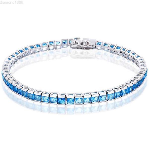 

drop shipping armband pulsera 18k gold plated iced out 4mm colorful zircon tennis bracelet, Silver