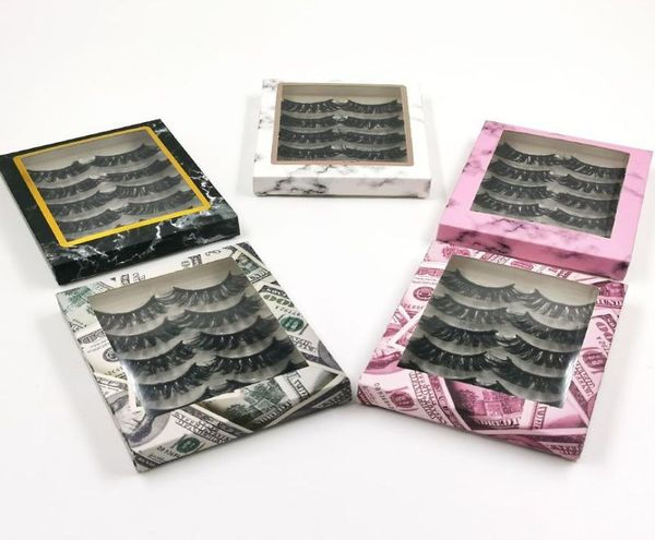 

new whole 1020 50 setlot 5 pairs of 3d mink eyelashes box 25mm flash without eyelashes packaging multicolor carton square8260850