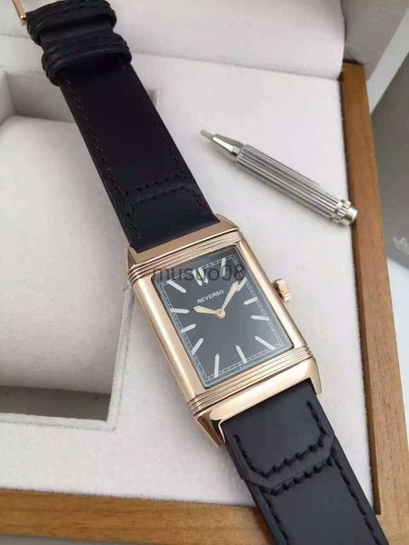 

other watches 27x46mm reverso watch mirror face ultra thin 3978480 stainless steel japan quartz men women watches waterproof wristwa j230606, Slivery;black